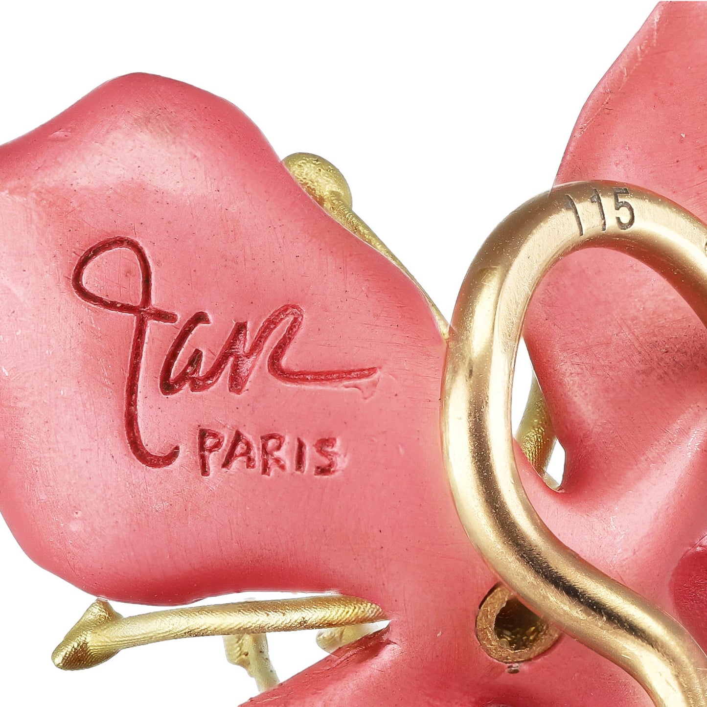 JAR Paris 1980s Silver & 18KT Yellow Gold Enamel Flower Earrings signature