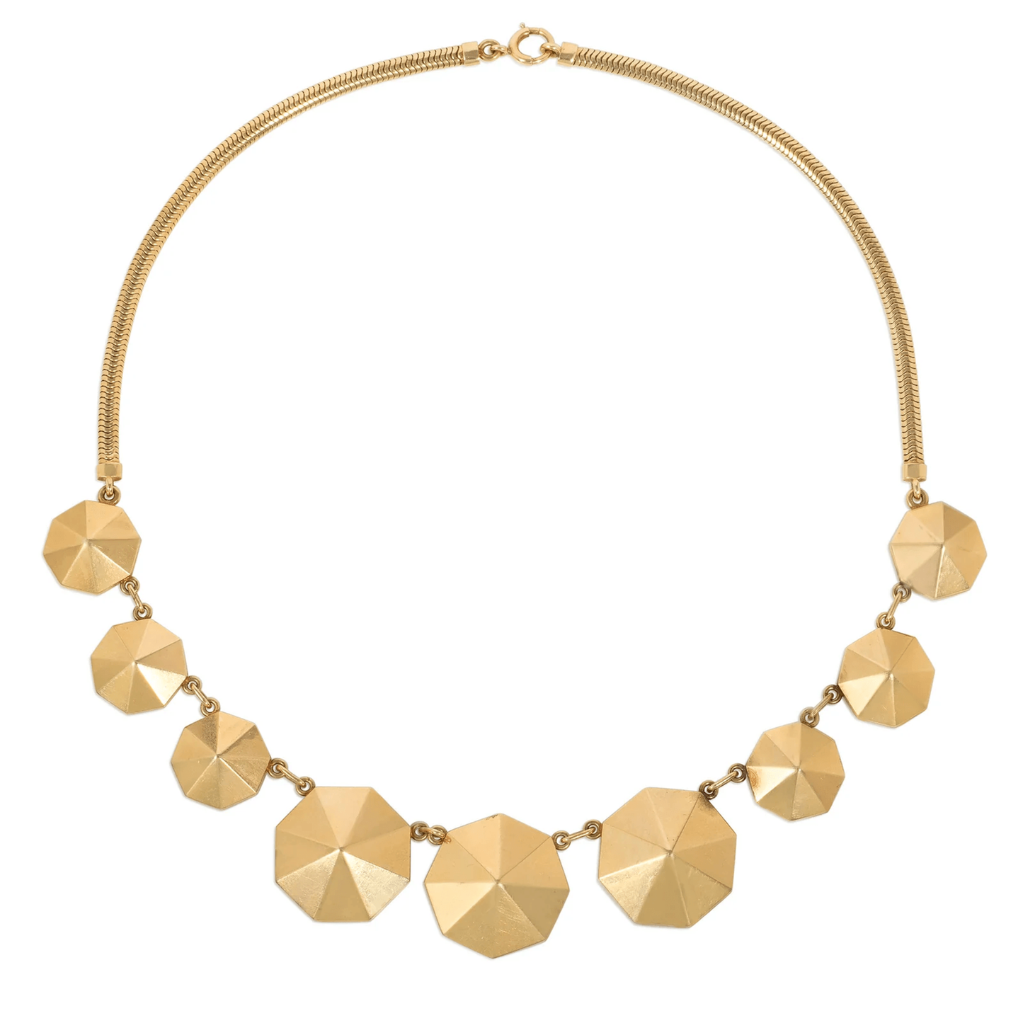1940s 14KT Yellow Gold Necklace front