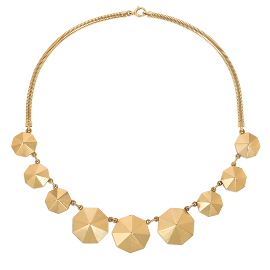 1940s 14KT Yellow Gold Necklace front
