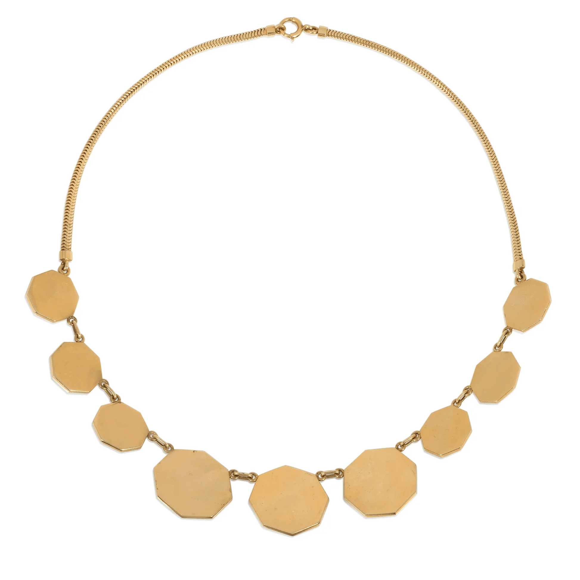 1940s 14KT Yellow Gold Necklace back