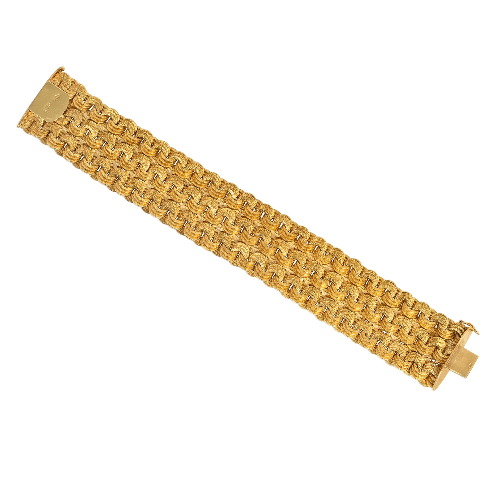 Bulgari Italy 1960s 18KT Yellow Gold Bracelet back