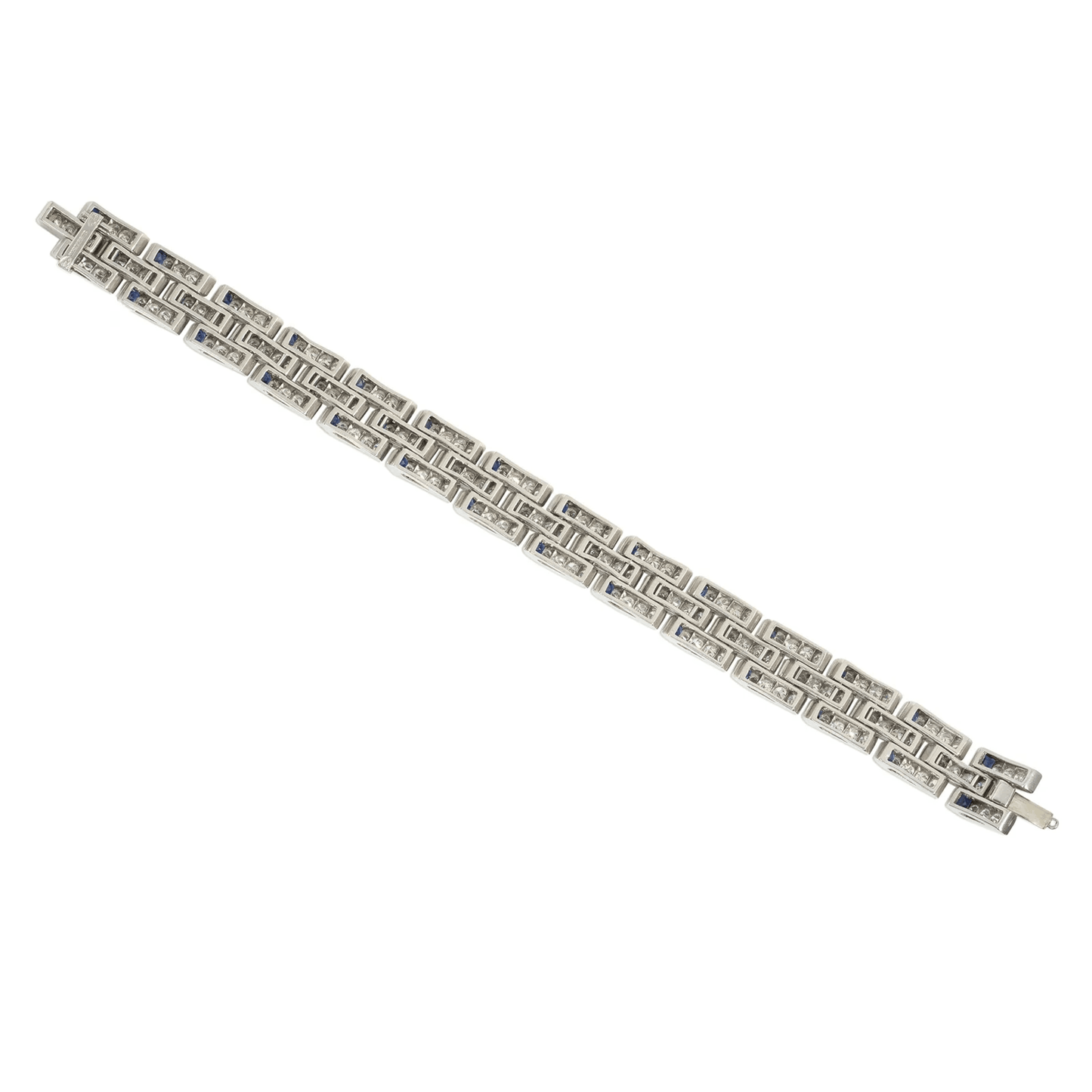 Marcus & Co. Art Deco Platinum Diamond & Sapphire Bracelet back