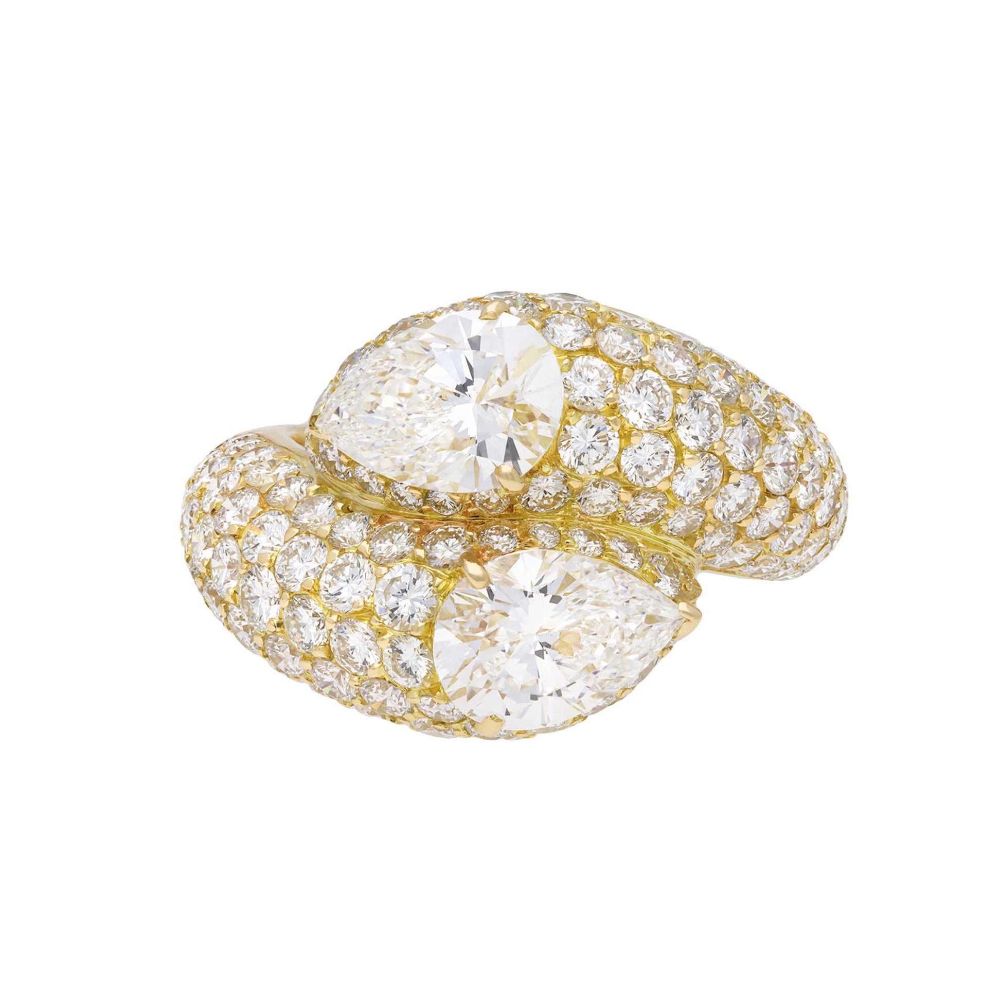 Cartier French Post-1980s 18KT Yellow Gold Diamond Ring front