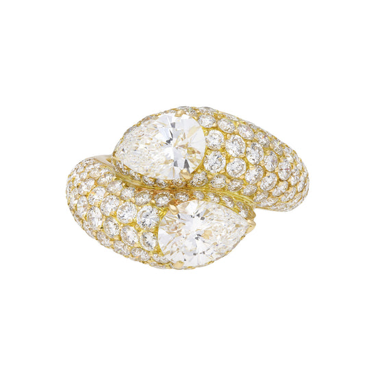 Cartier French Post-1980s 18KT Yellow Gold Diamond Ring front