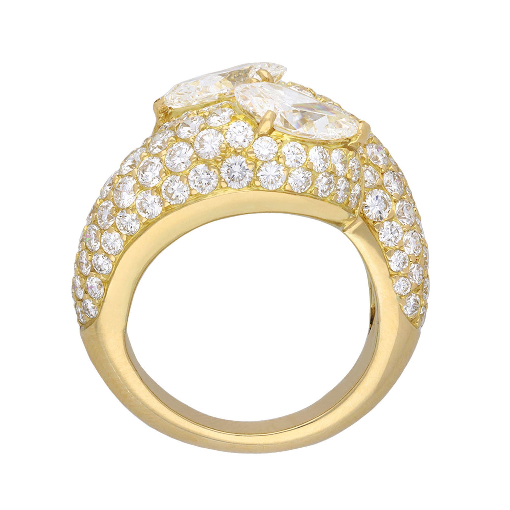Cartier French Post-1980s 18KT Yellow Gold Diamond Ring profile