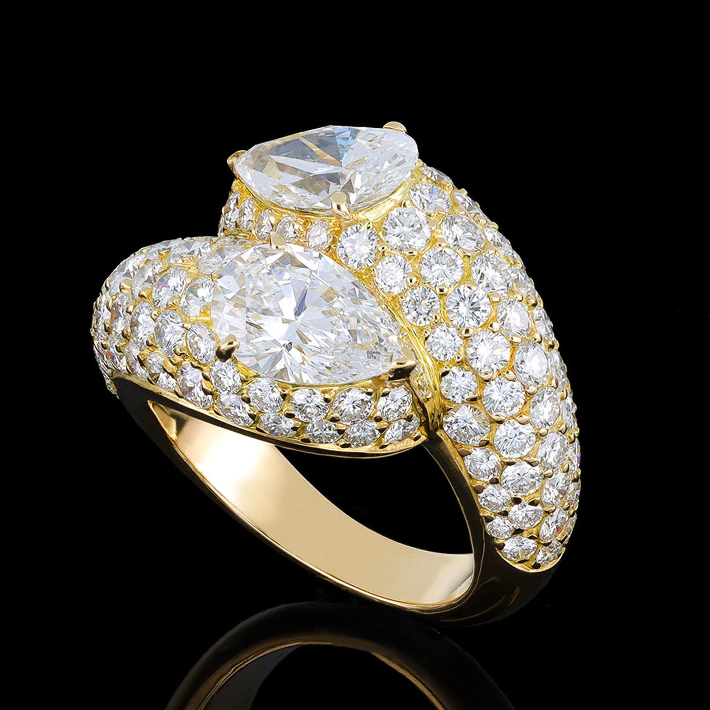 Cartier French Post-1980s 18KT Yellow Gold Diamond Ring side