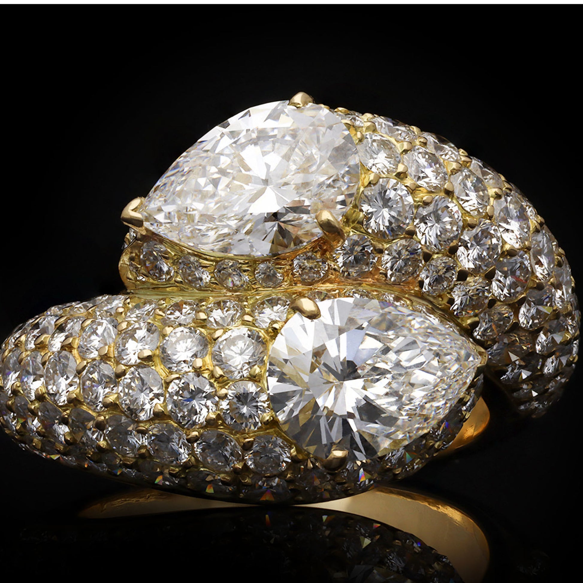 Cartier French Post-1980s 18KT Yellow Gold Diamond Ring front