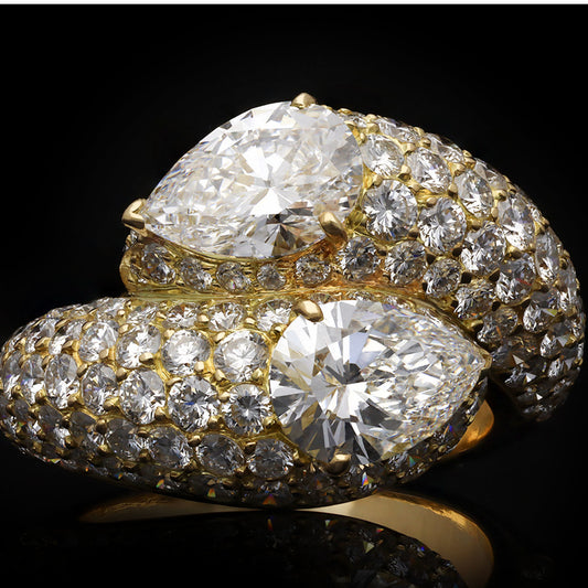 Cartier French Post-1980s 18KT Yellow Gold Diamond Ring front