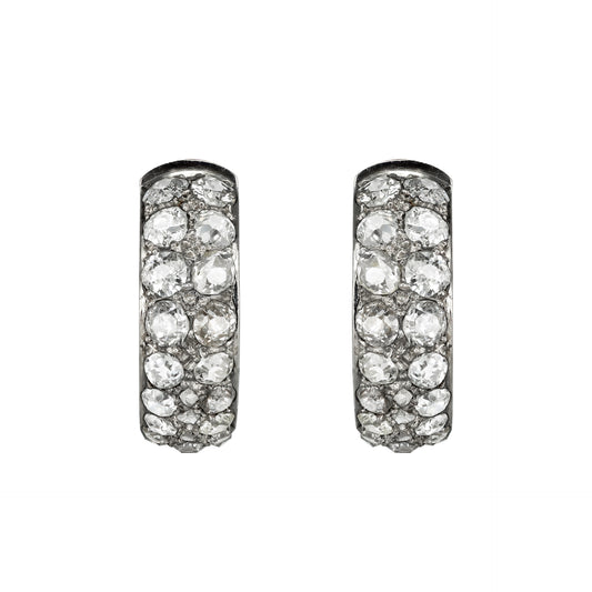 French 1930s Platinum & 18KT White Gold Diamond Earrings front