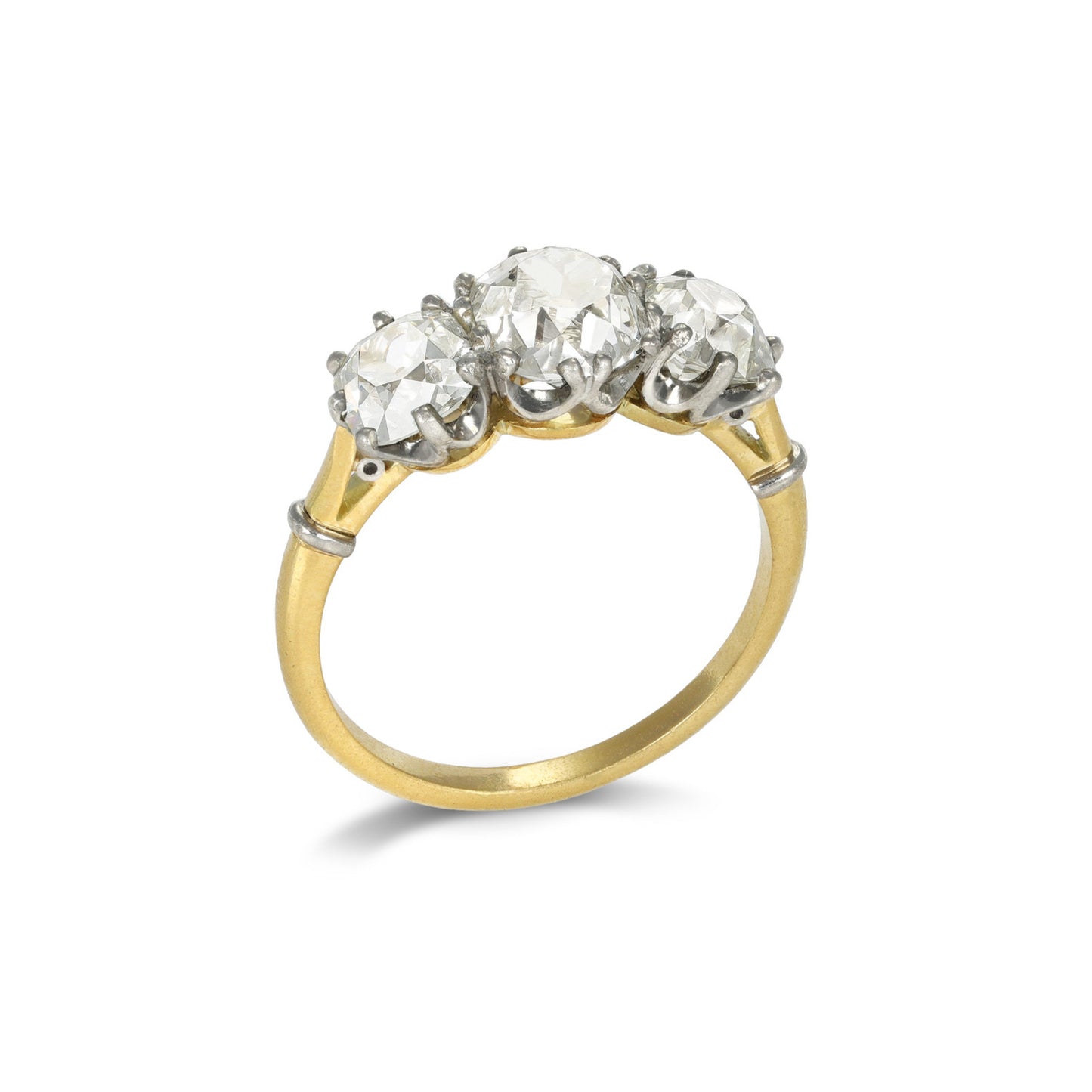 Edwardian Platinum & 18KT Yellow Gold Diamond Ring profile