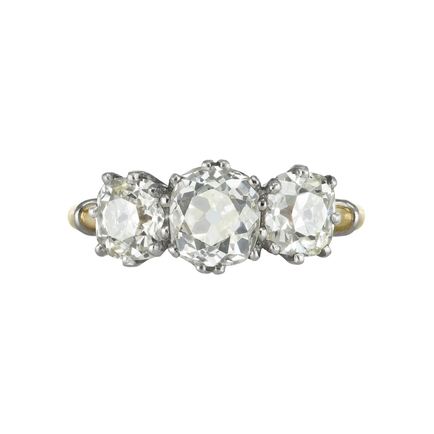 Edwardian Platinum & 18KT Yellow Gold Diamond Ring front