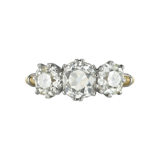 Edwardian Platinum & 18KT Yellow Gold Diamond Ring front