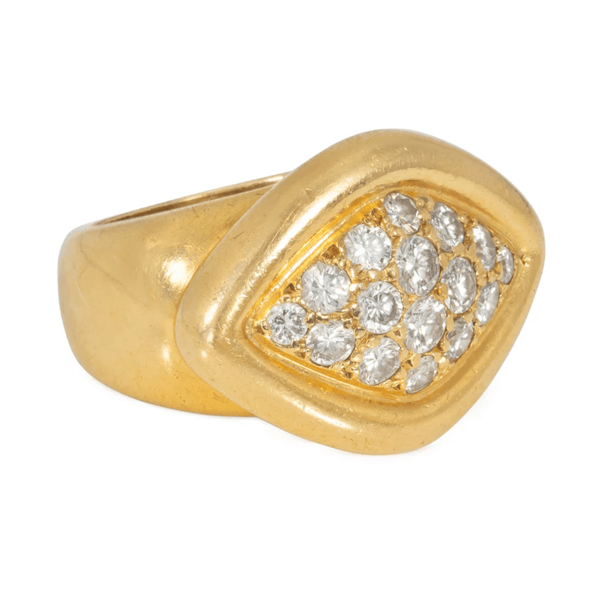 Cartier Paris 1970s 18KT Yellow Gold Diamond Ring side