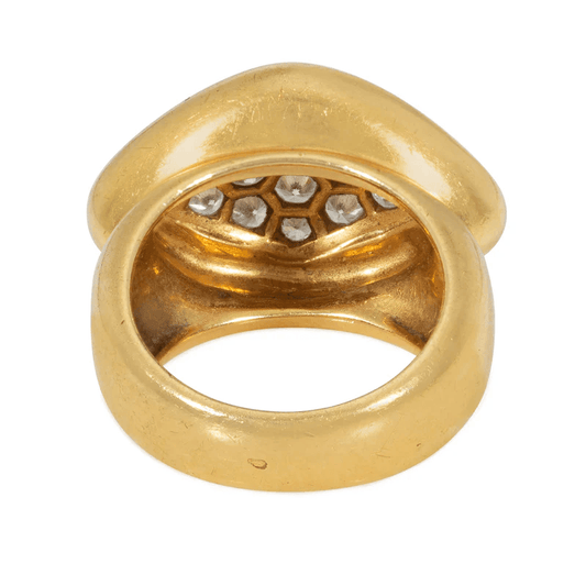 Cartier Paris 1970s 18KT Yellow Gold Diamond Ring back