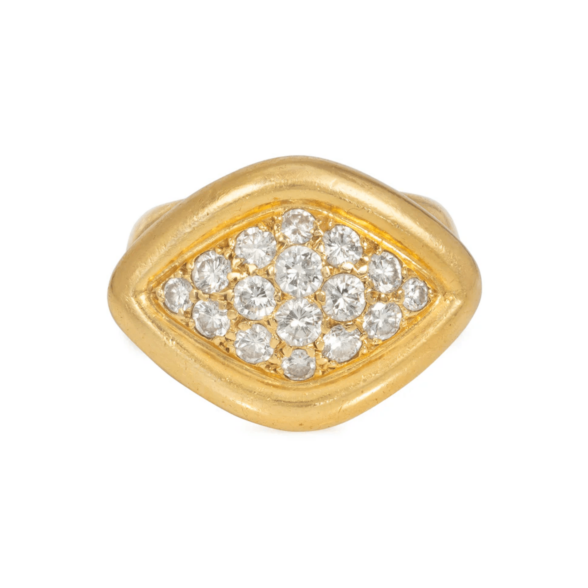 Cartier Paris 1970s 18KT Yellow Gold Diamond Ring front