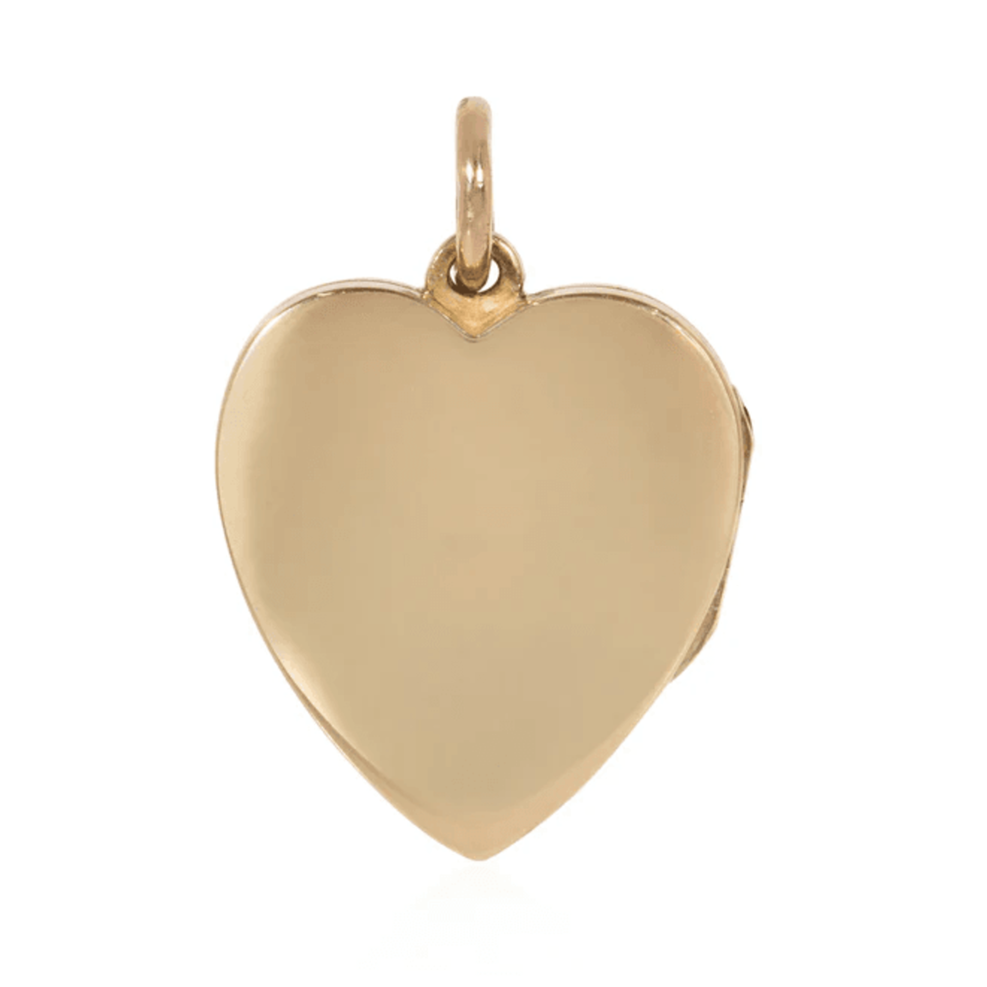 English Victorian 15KT Yellow Gold Emerald, Ruby & Sapphire Heart Locket Pendant back