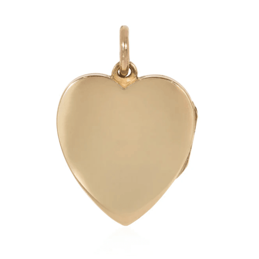 English Victorian 15KT Yellow Gold Emerald, Ruby & Sapphire Heart Locket Pendant back