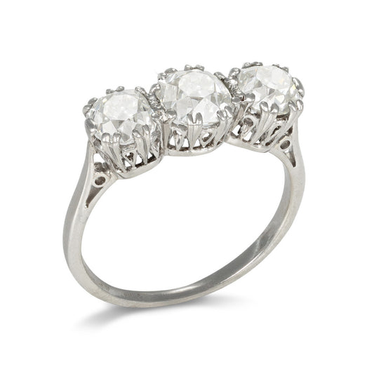 Art Deco Platinum Diamond Ring profile
