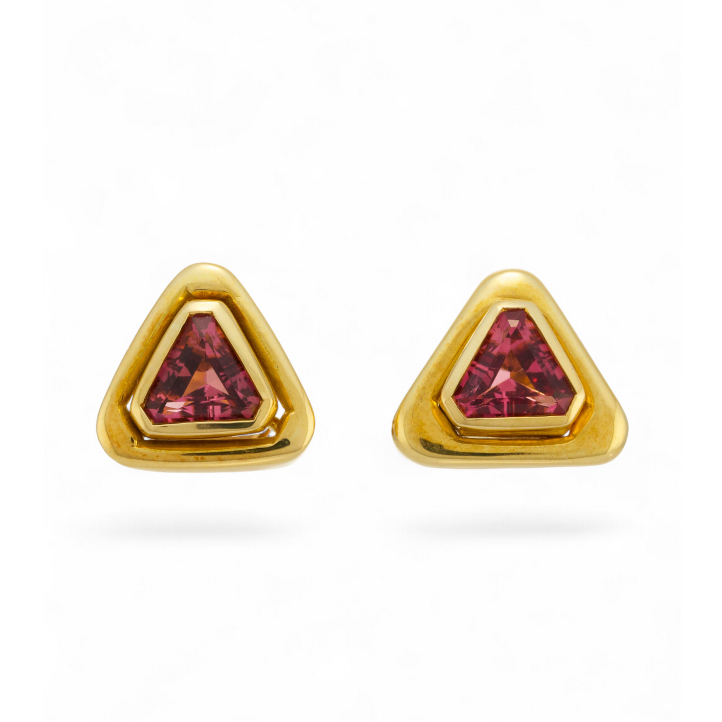 Bulgari 1980s 18KT Yellow Gold Tourmaline Earrings front