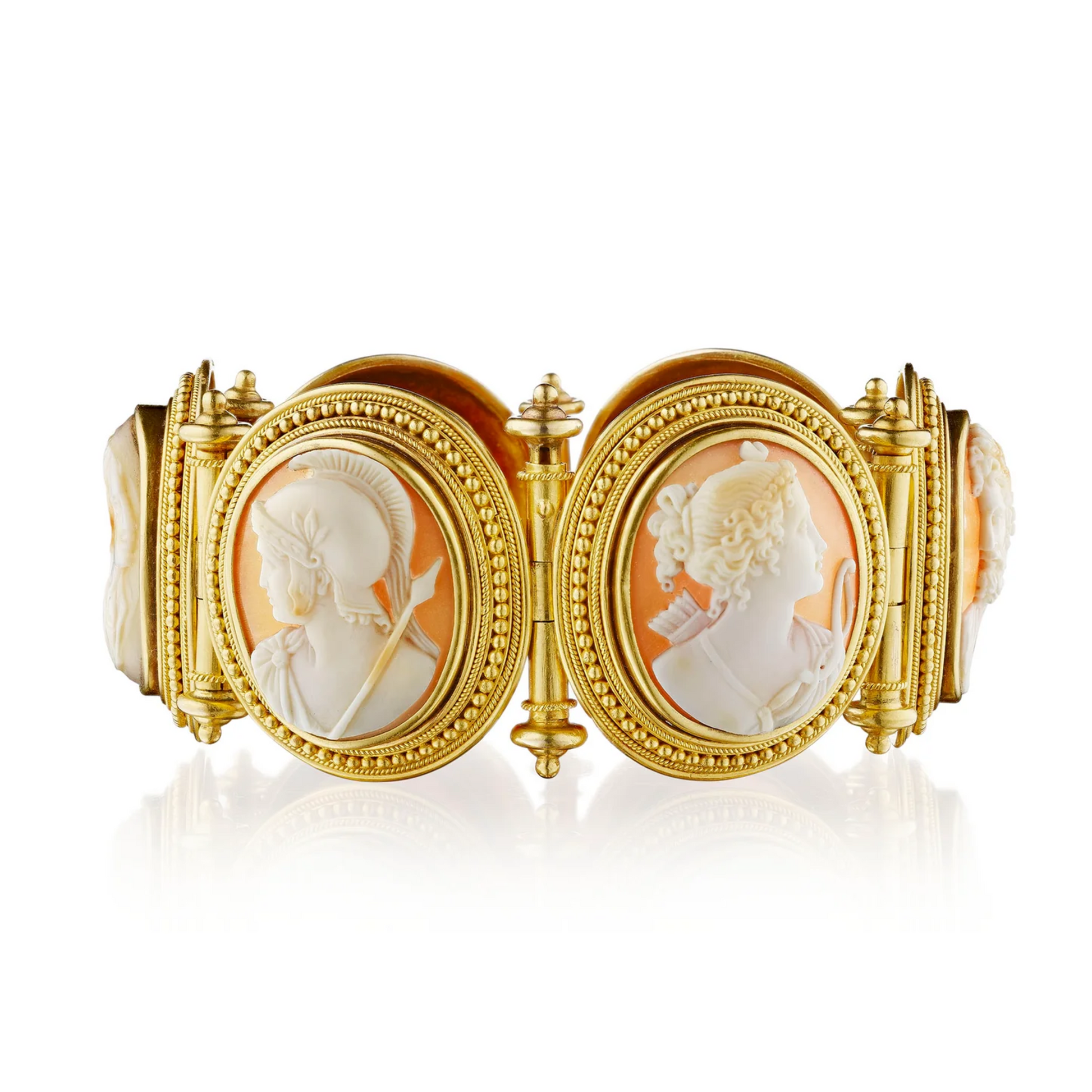 Victorian 18KT Yellow Gold Cameo Bracelet front