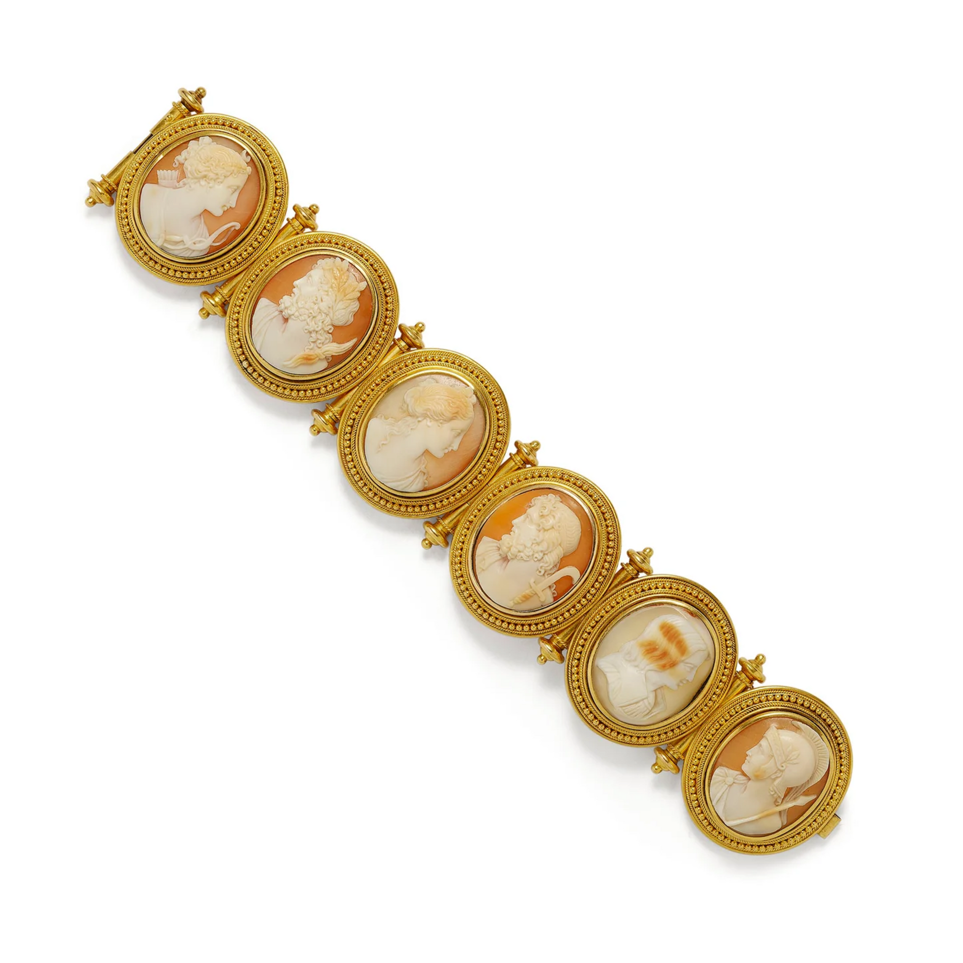 Victorian 18KT Yellow Gold Cameo Bracelet front