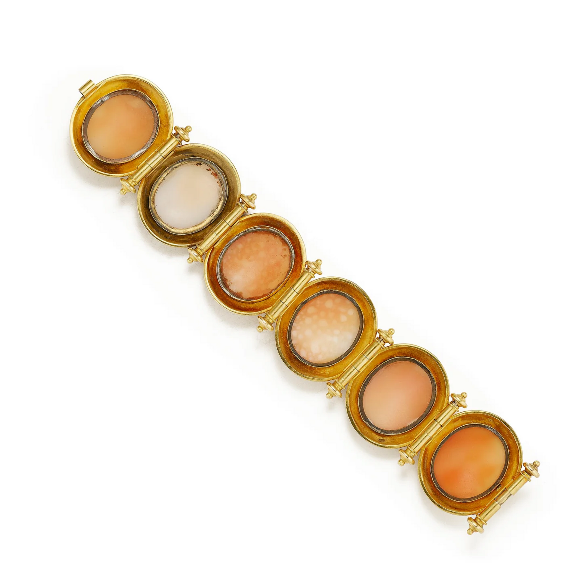 Victorian 18KT Yellow Gold Cameo Bracelet back
