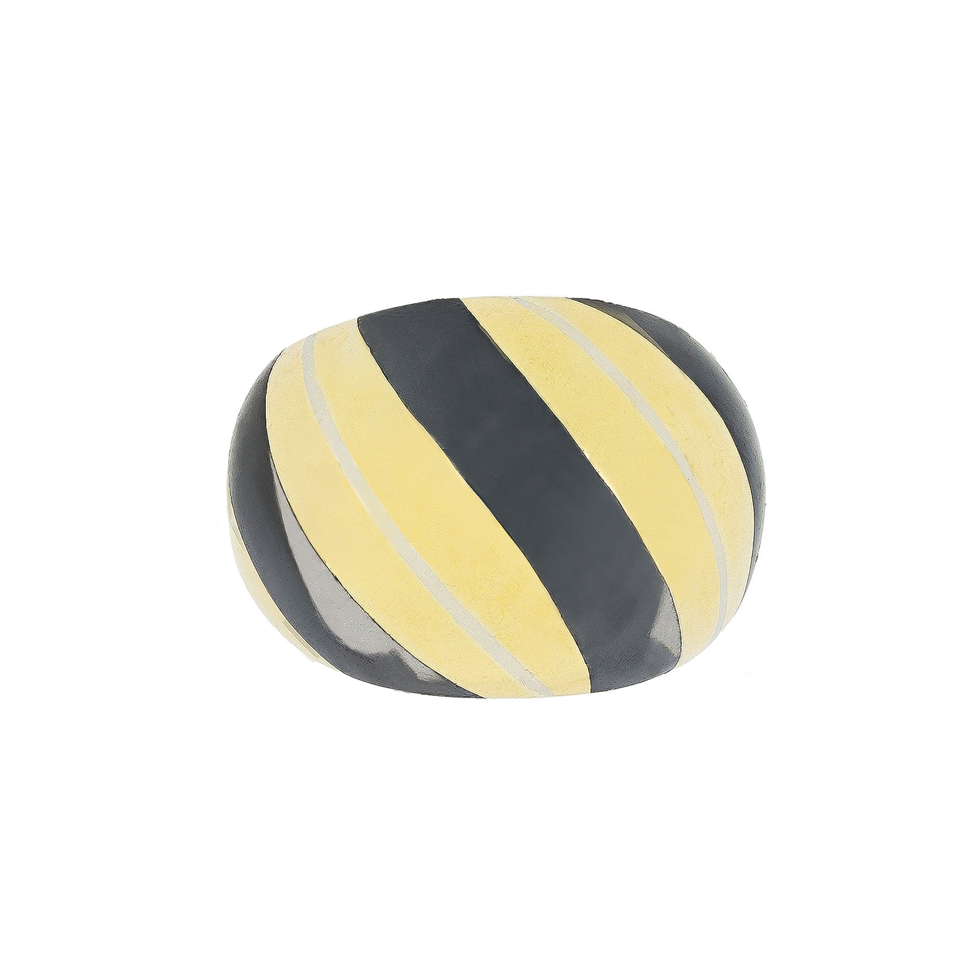 1940s Steel & 18KT Yellow Gold Enamel Ring front