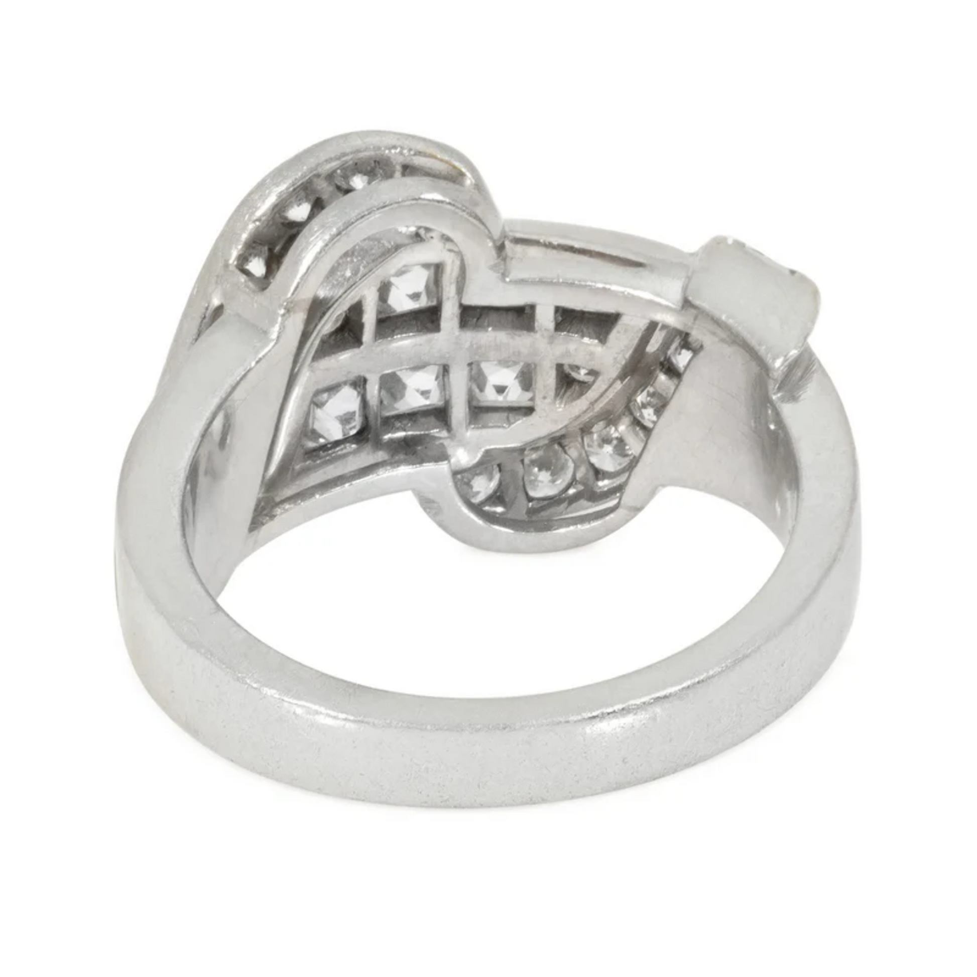 Retro Platinum Diamond Ring back