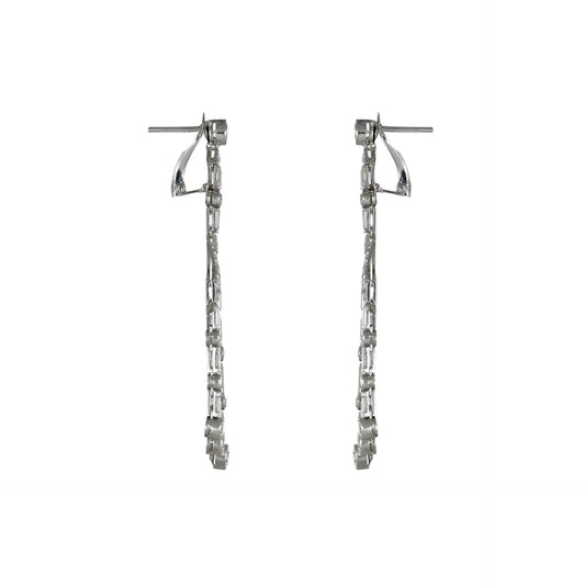 Art Deco Platinum Diamond Earrings side