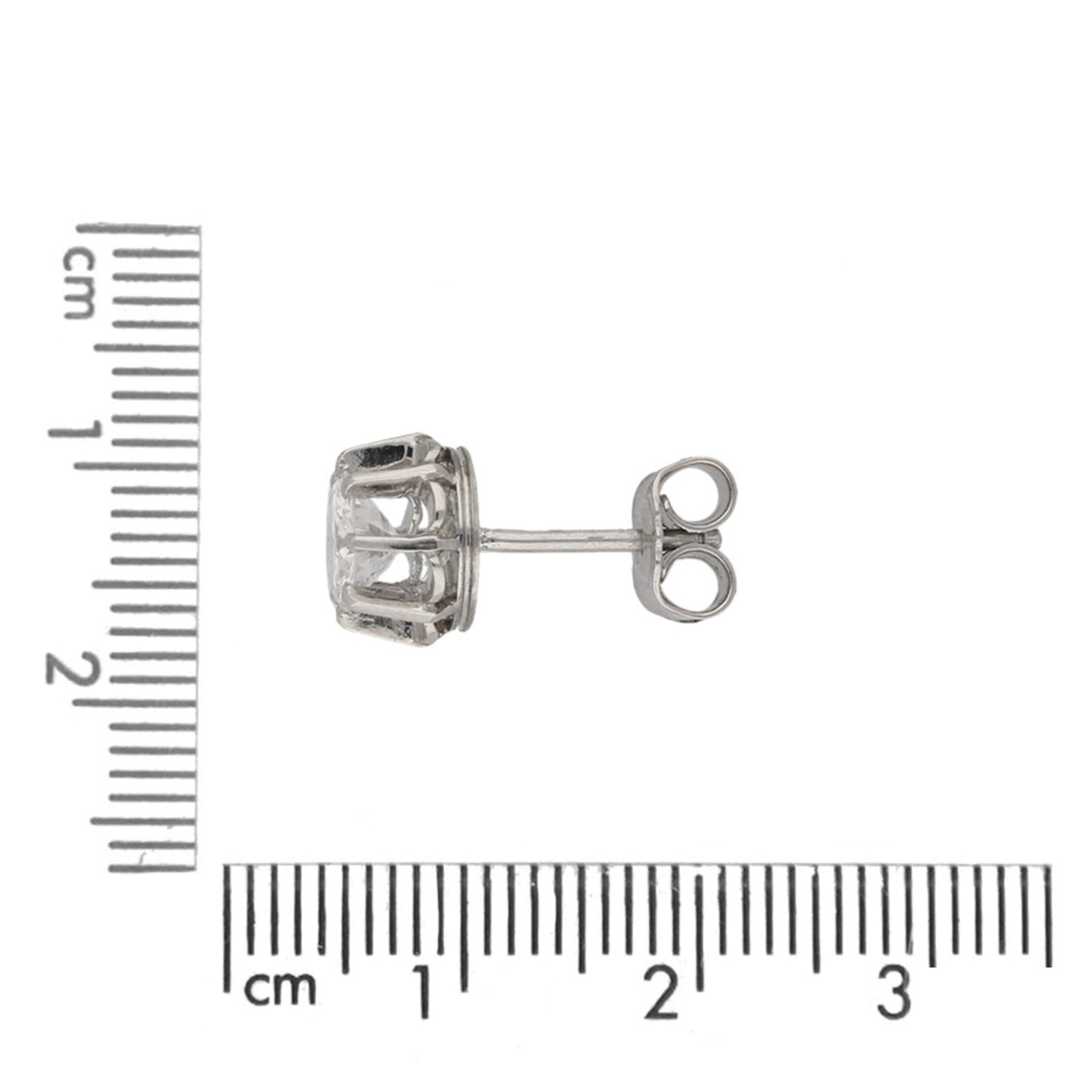 1950s Platinum Diamond Earrings measurements