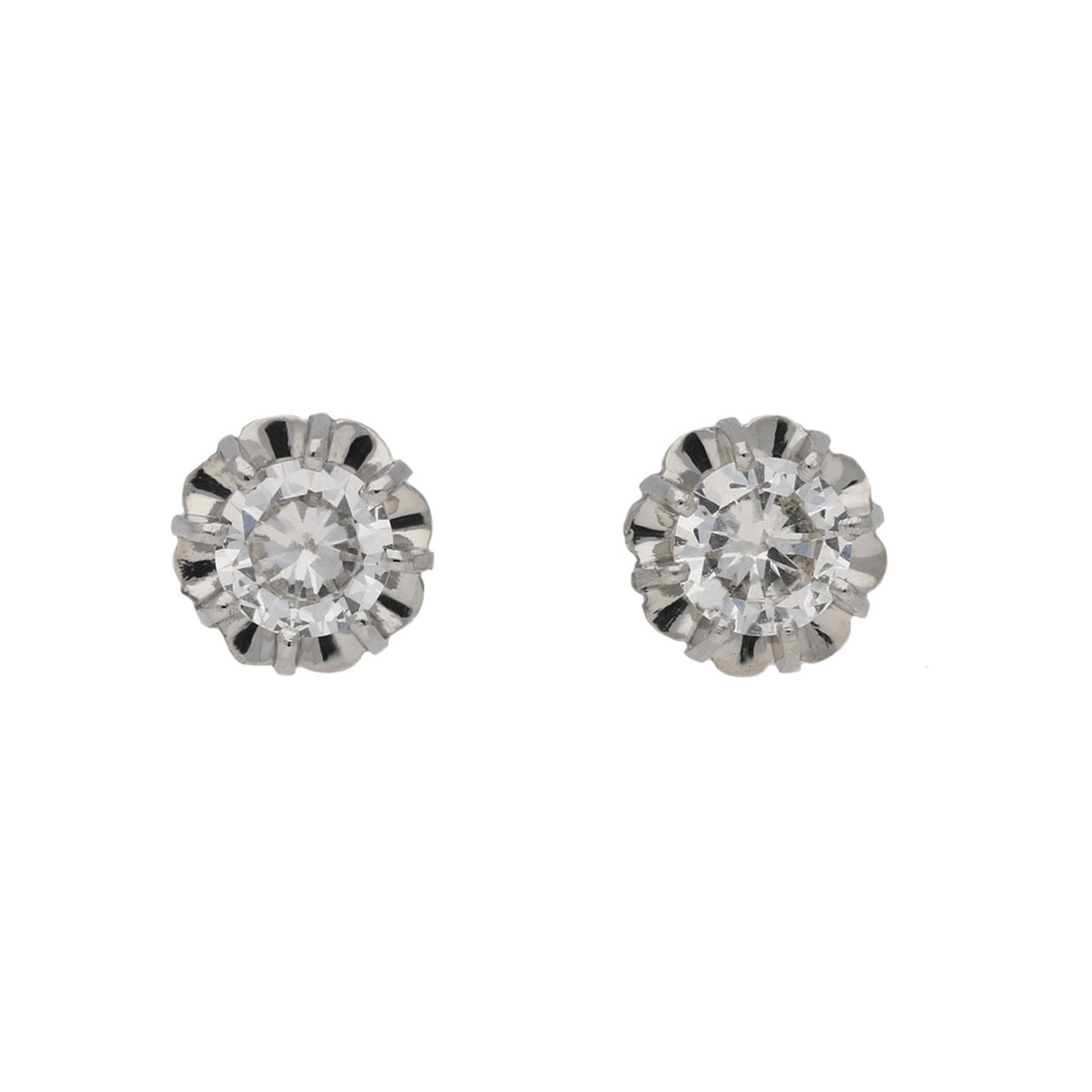 1950s Platinum Diamond Earrings front