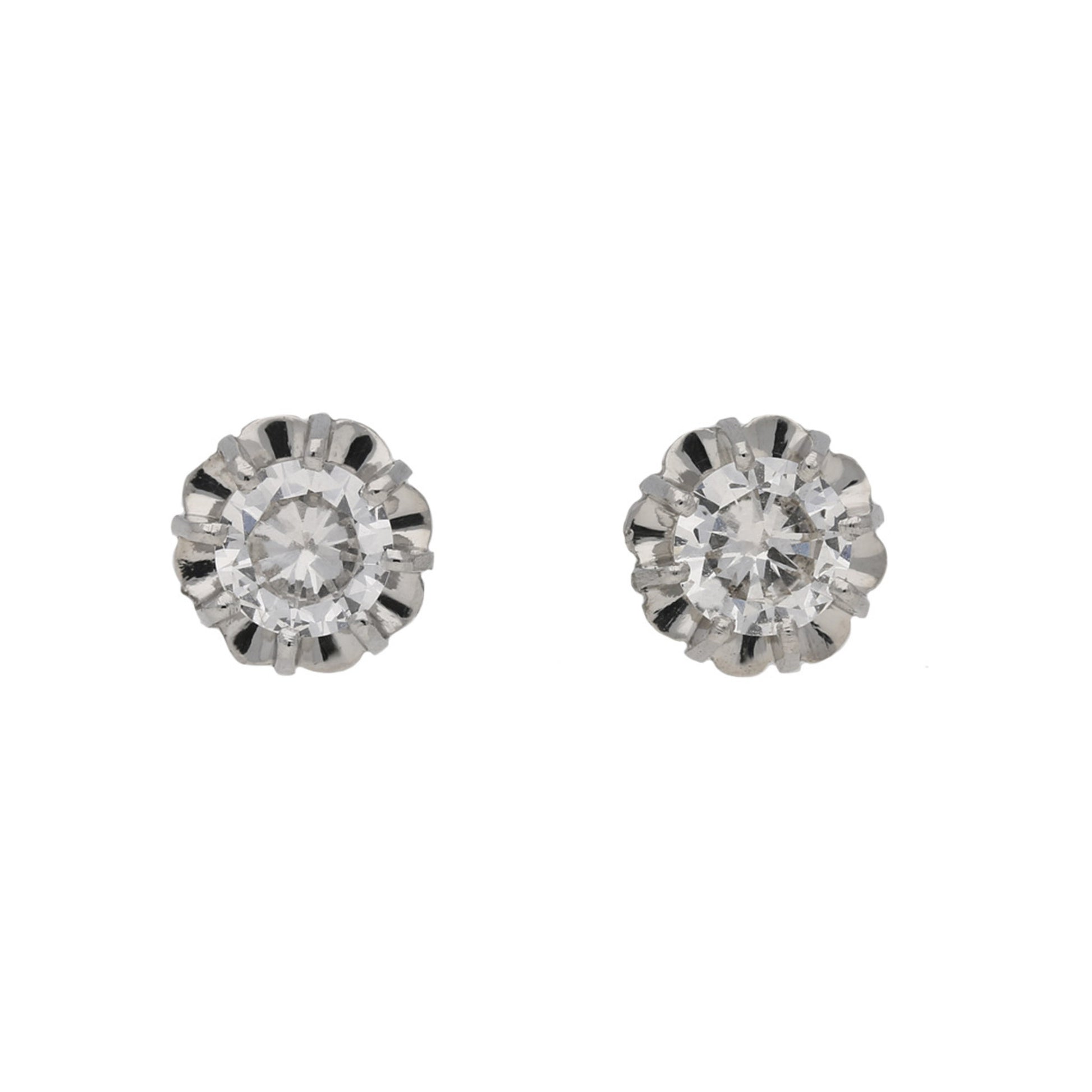 1950s Platinum Diamond Earrings front
