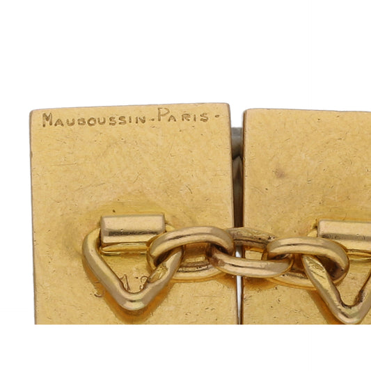 Mauboussin Paris 1950s 18KT Yellow Gold Cufflinks signature