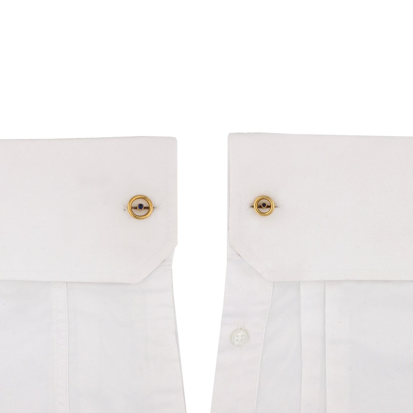 Boucheron French 1970s 18KT Yellow Gold Sapphire Cufflinks on cuff