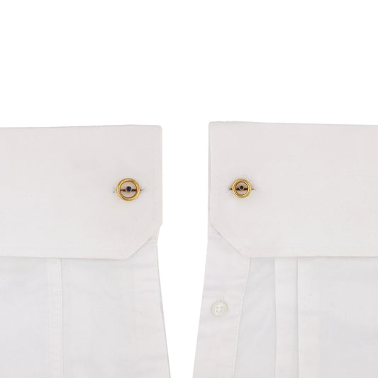 Boucheron French 1970s 18KT Yellow Gold Sapphire Cufflinks on cuff