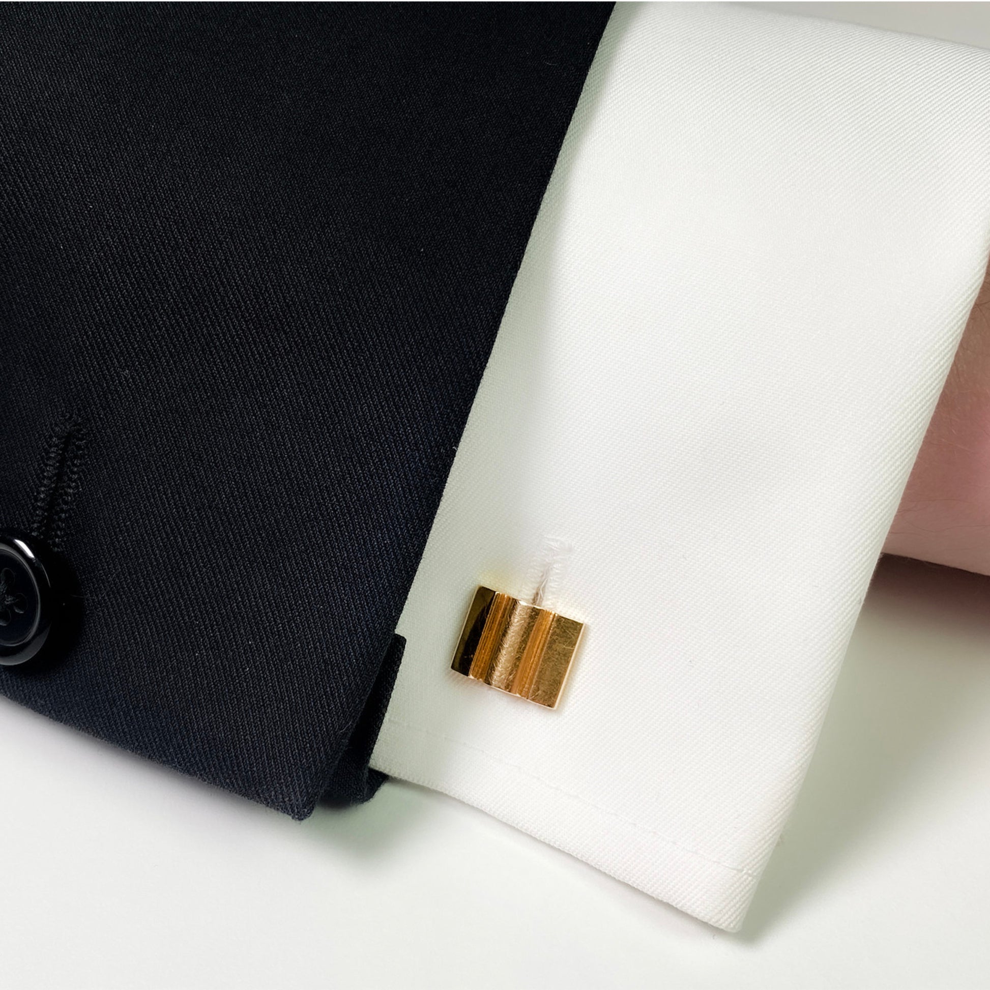 Mauboussin Paris 1950s 18KT Yellow Gold Cufflinks on cuff