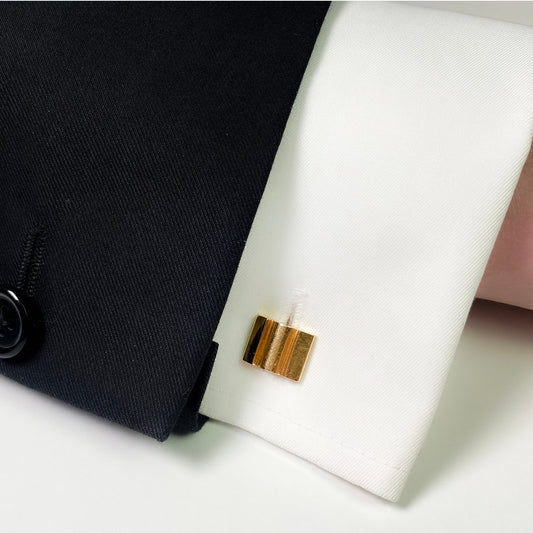 Mauboussin Paris 1950s 18KT Yellow Gold Cufflinks on cuff