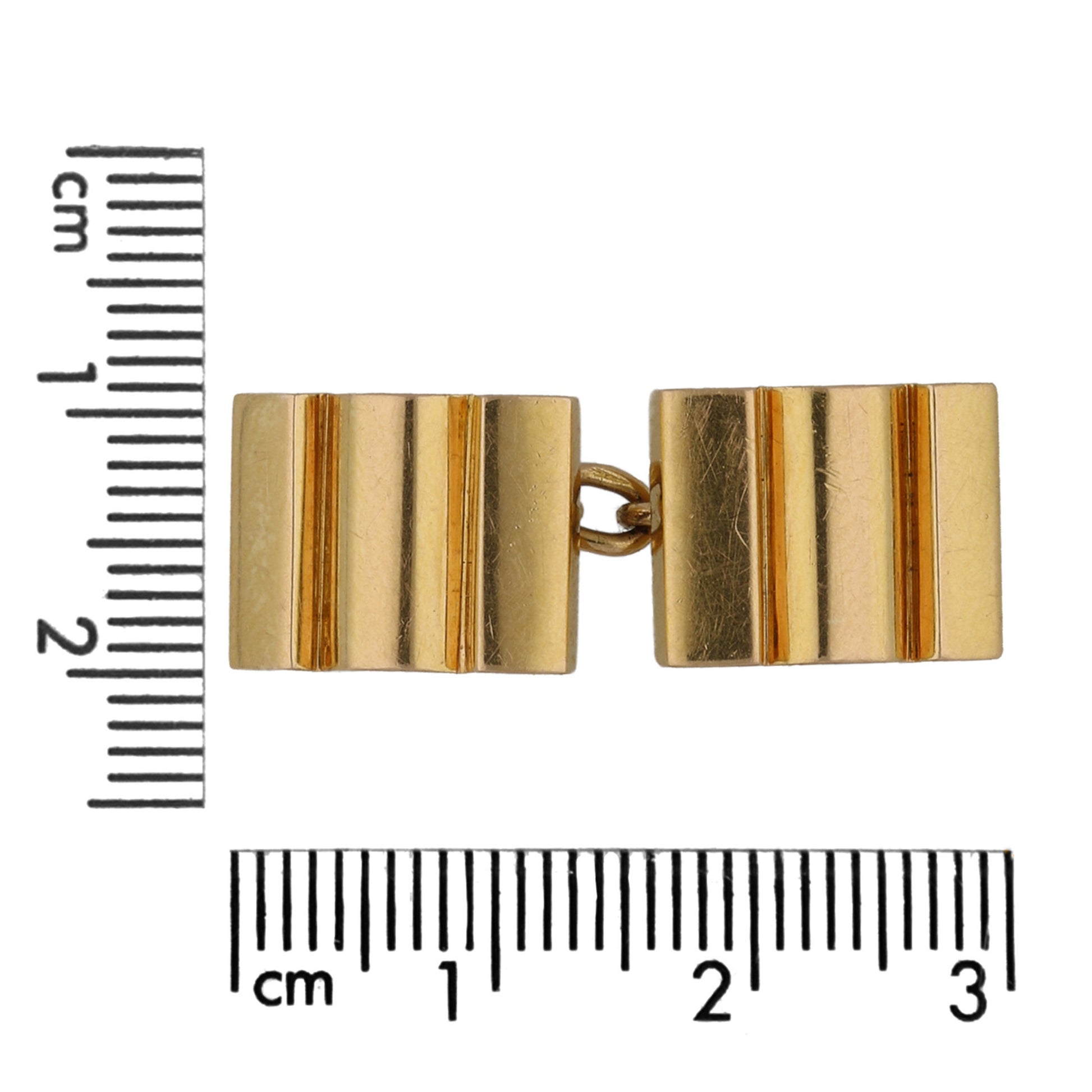 Mauboussin Paris 1950s 18KT Yellow Gold Cufflinks measurements