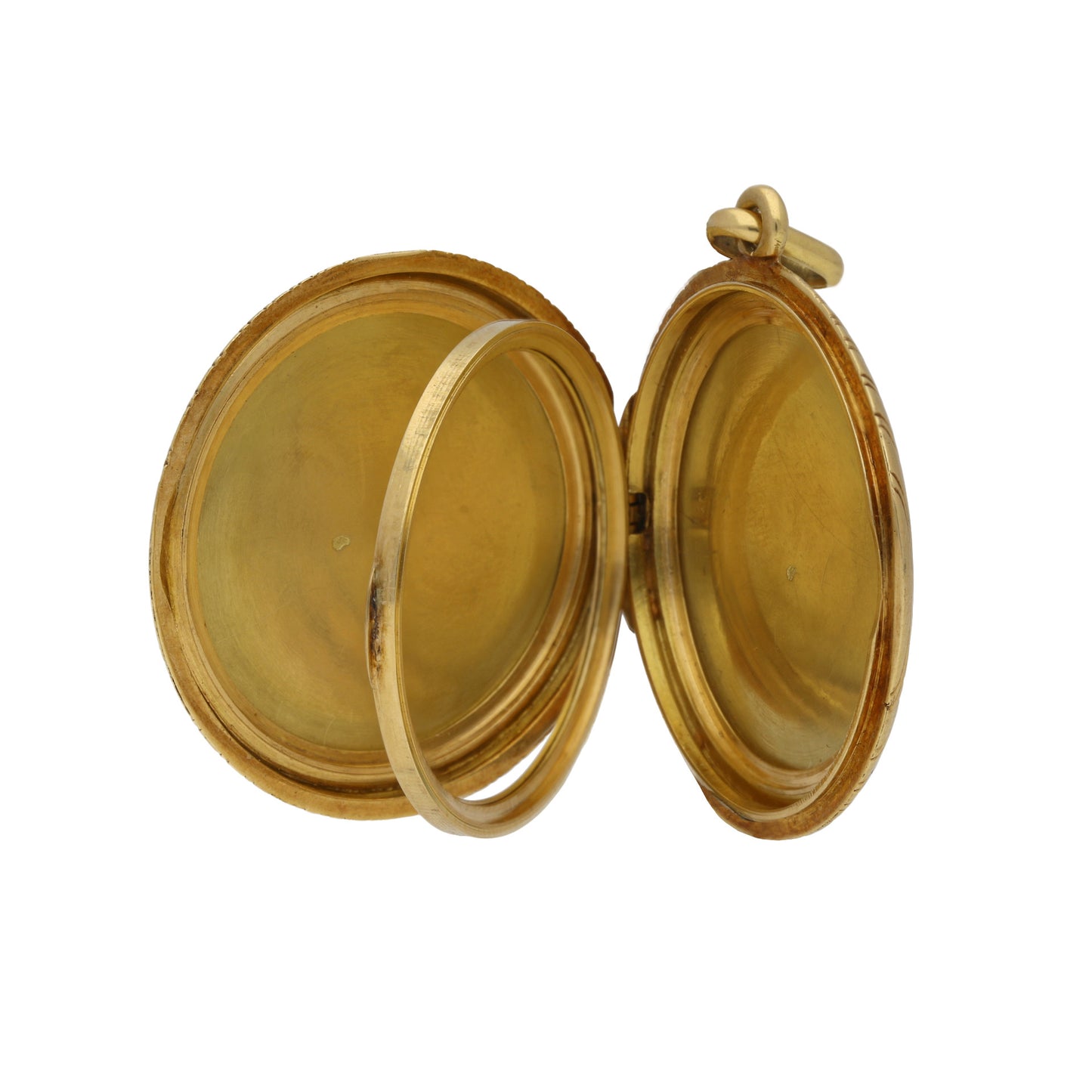 French Victorian 18KT Yellow Gold Locket Pendant open