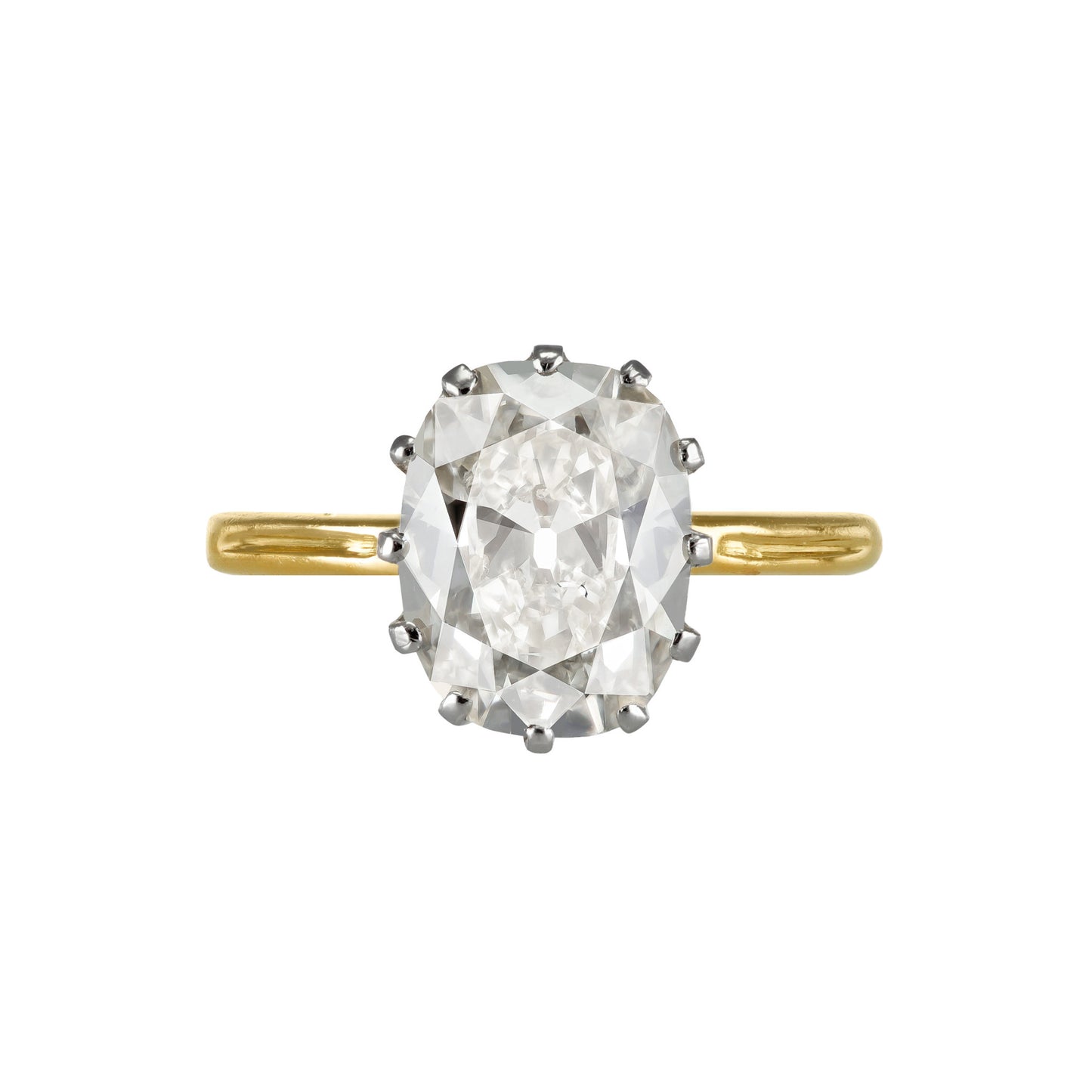 Edwardian Platinum & 18KT Yellow Gold Diamond Ring front