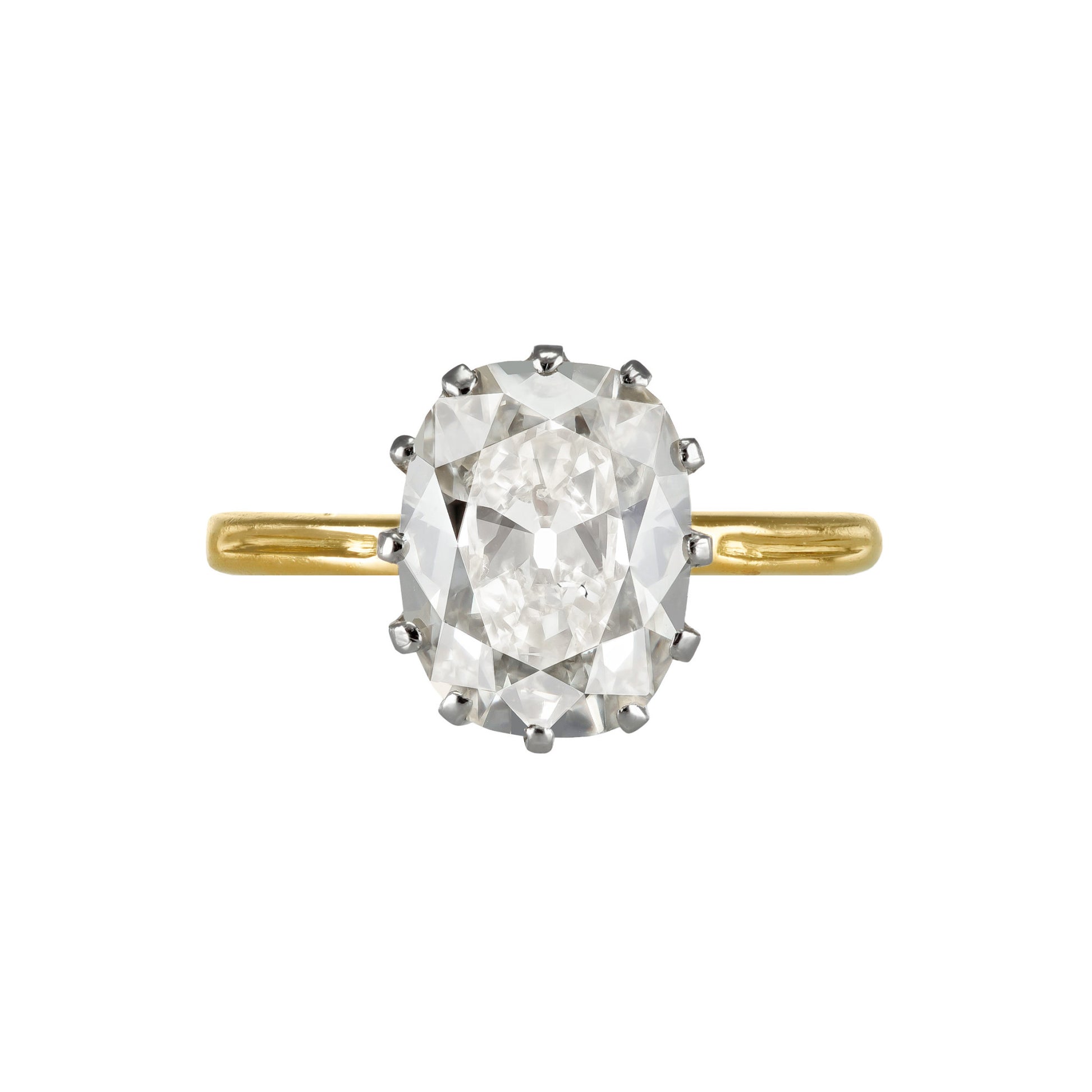 Edwardian Platinum & 18KT Yellow Gold Diamond Ring front