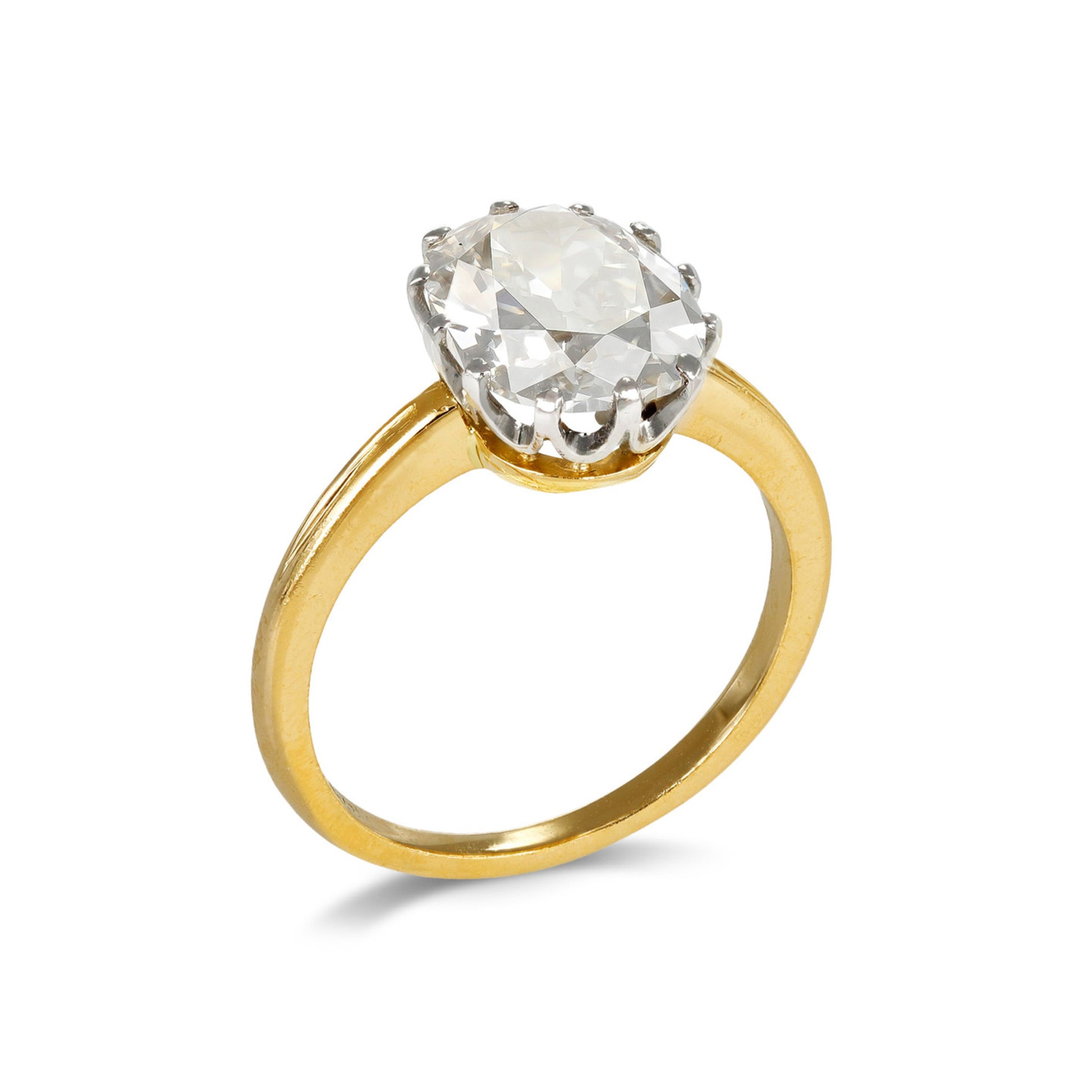 Edwardian Platinum & 18KT Yellow Gold Diamond Ring profile