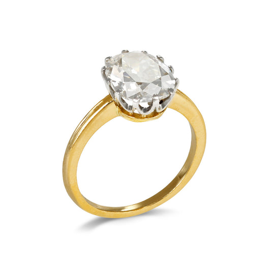 Edwardian Platinum & 18KT Yellow Gold Diamond Ring profile