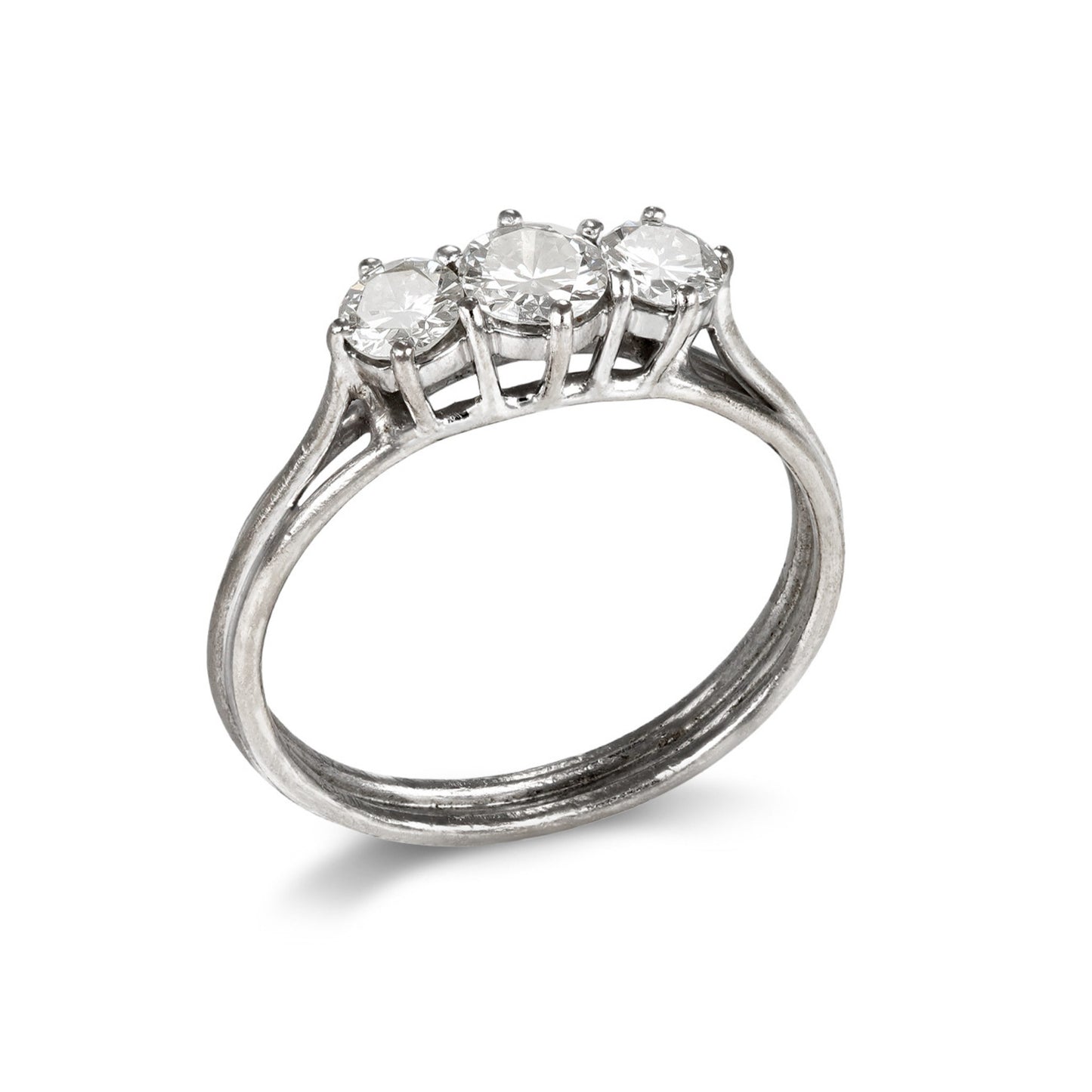 1950s 18KT White Gold Diamond Ring profile