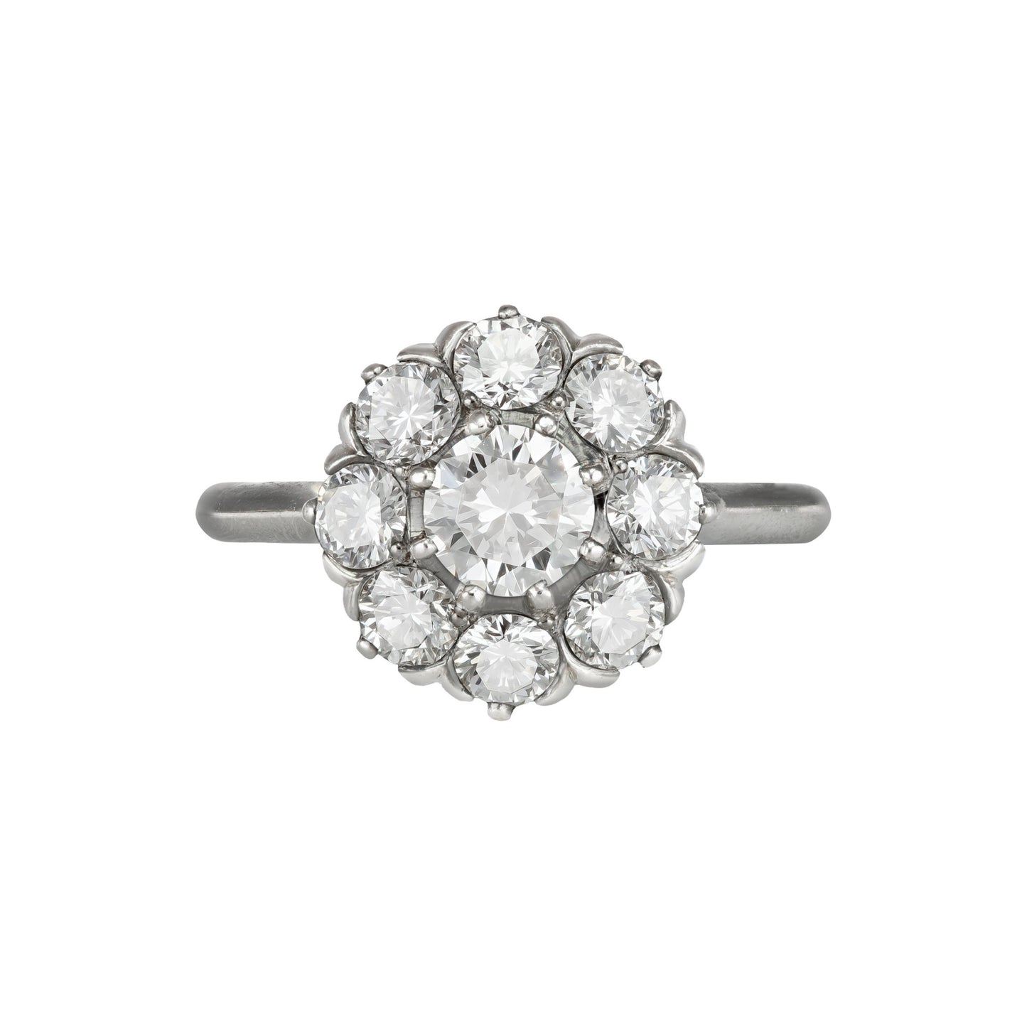 CG Hallberg 1950s Platinum Diamond Ring front