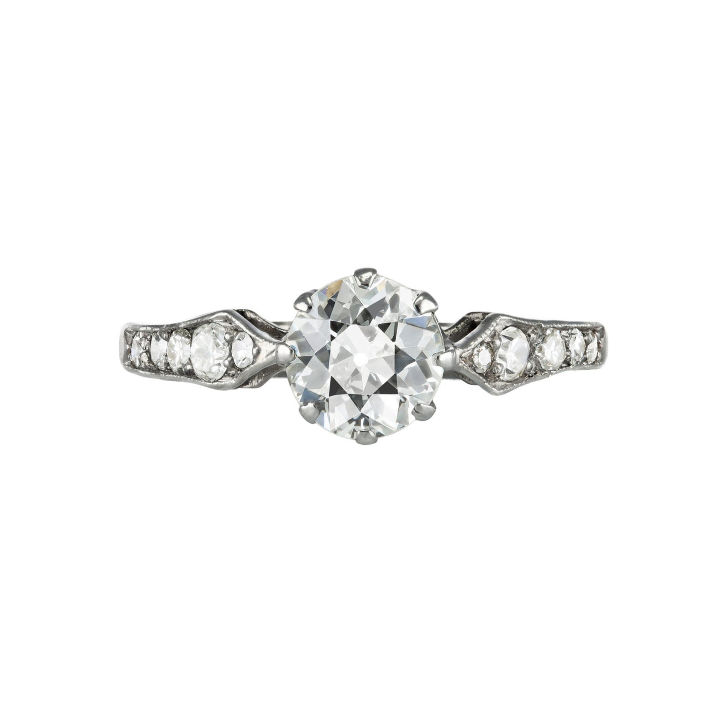 Art Deco Platinum & 18KT White Gold Diamond Ring front