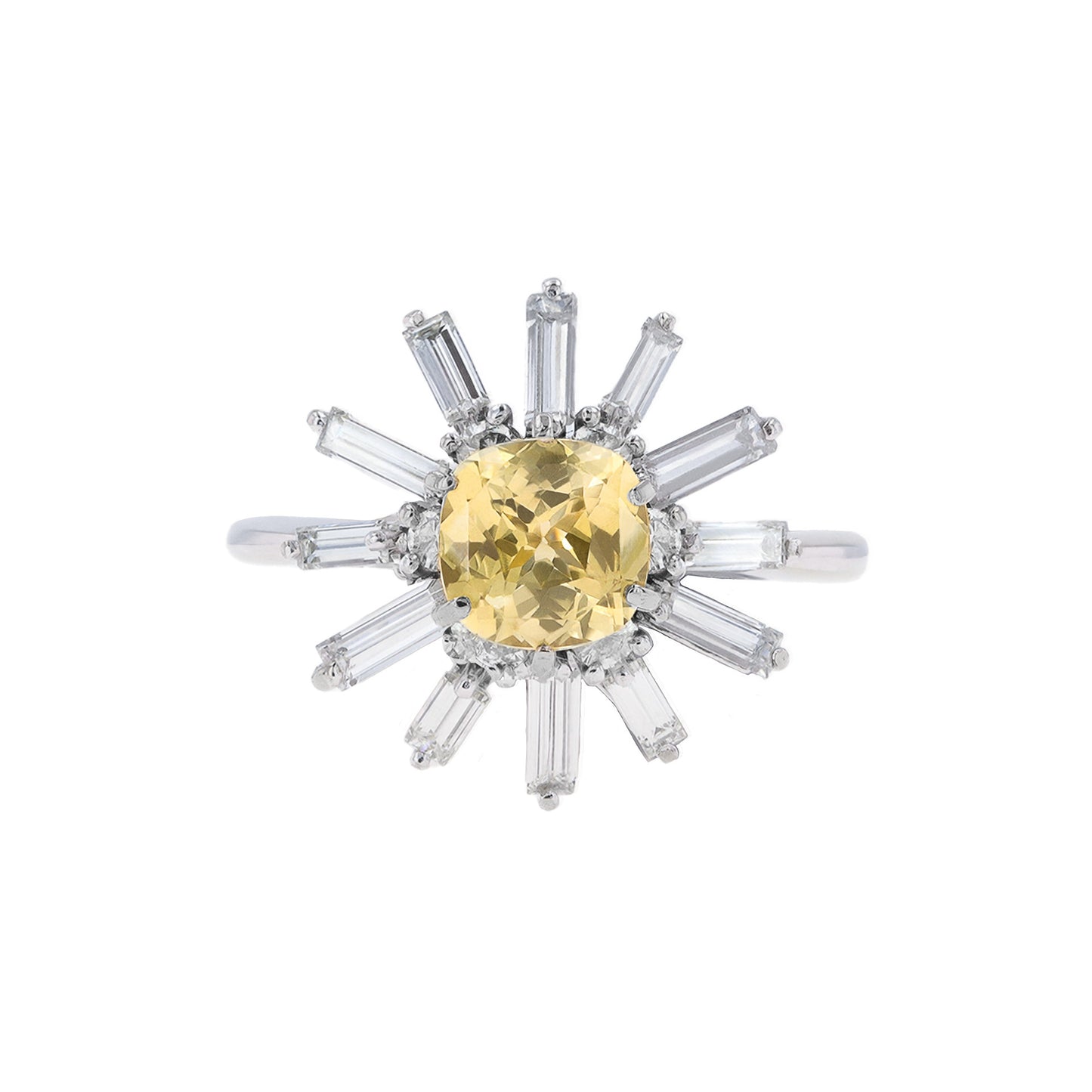 1960s 18KT White Gold Sapphire & Diamond Ring front