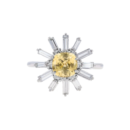 1960s 18KT White Gold Sapphire & Diamond Ring front