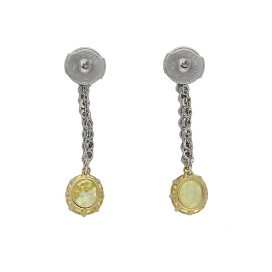Edwardian Platinum, 18KT White & Yellow Gold Diamond Earrings back