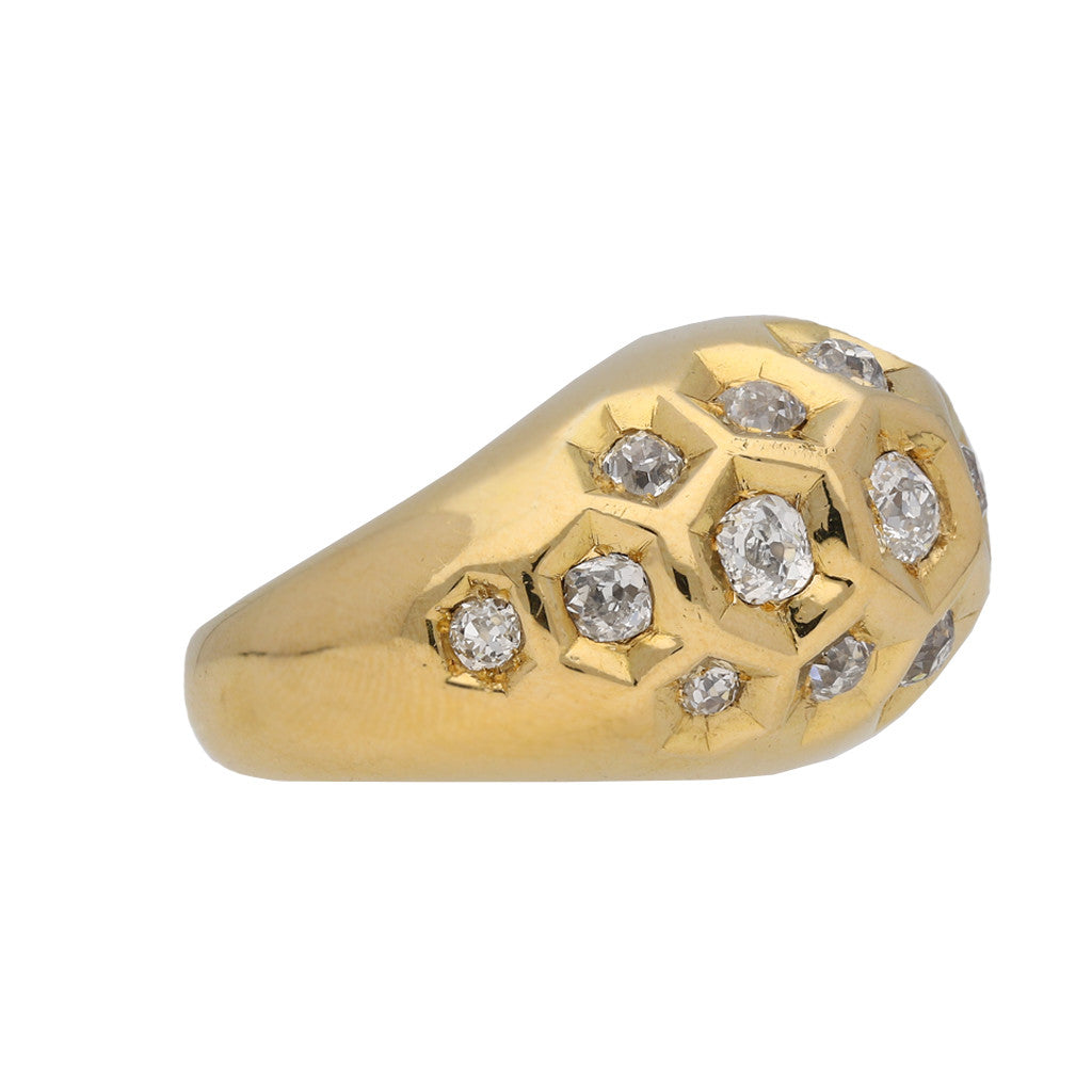 Cartier Paris 1940s 18KT Yellow Gold Diamond Ring side